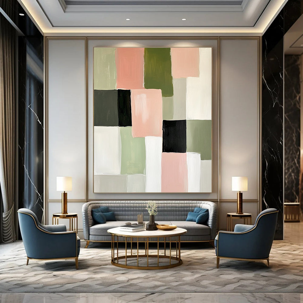 Pastel Color Block Abstract for Minimalist Nursery & Scandinavian - Style Home Office STSC448