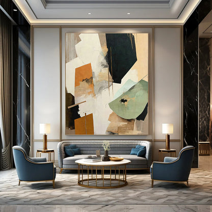 Layered Geometric Abstract Art for Contemporary Gallery & Industrial Loft DLZ1636