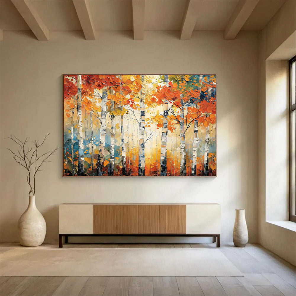 Autumn Birch Forest Art for Cozy Bed - and - Breakfast Reading Nooks DLZ3219