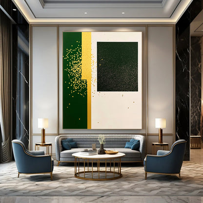 Green, Gold and White with Dots for Luxury Hotel Lobby & Sophisticated Home Living Room STSC1011
