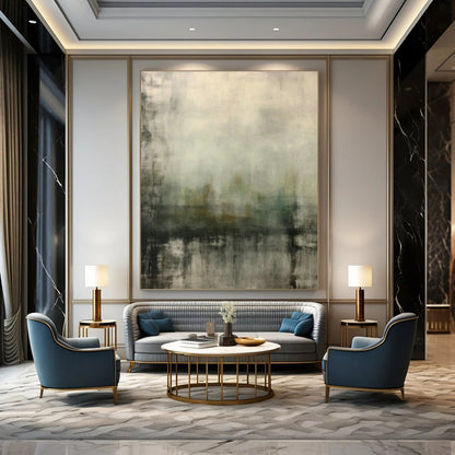 Hazy Cityscape Reflection Art for Rooftop Bar Terrace & Urban Loft Bedroom DLZ0841