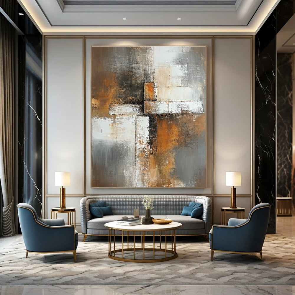 Textured Cross Art for Industrial - Style Café & Art Gallery Corridor STSC811