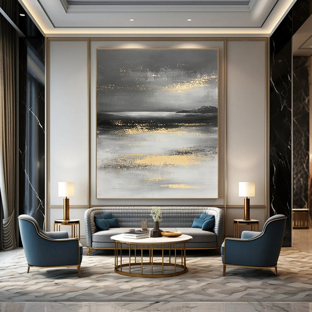 Sparkling Gold - Speckled Sea Art for Coastal Home & Bar STSC064