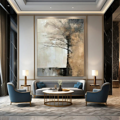 Lonely Tree Abstract Drawing for Living Room & Study DLZ0418