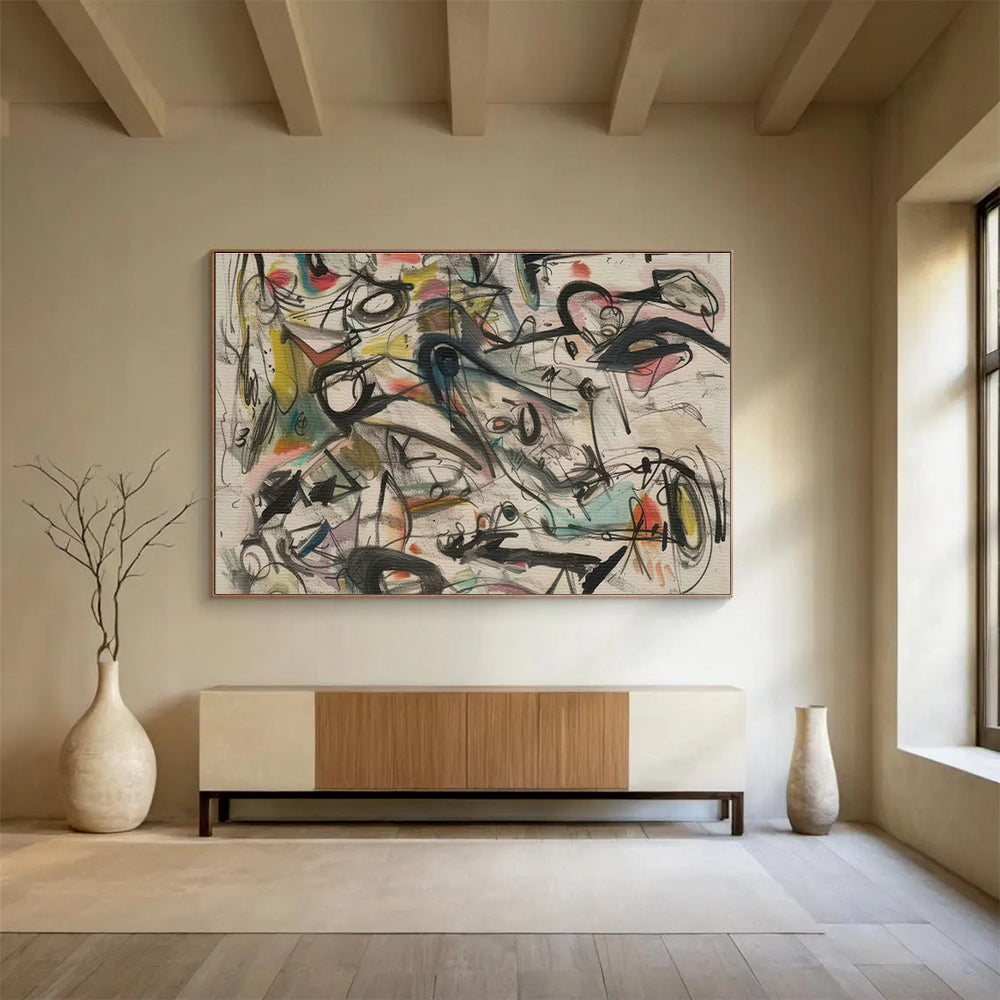 Colorful Line Abstract Art for Creative Studio Workspaces DLZ2528
