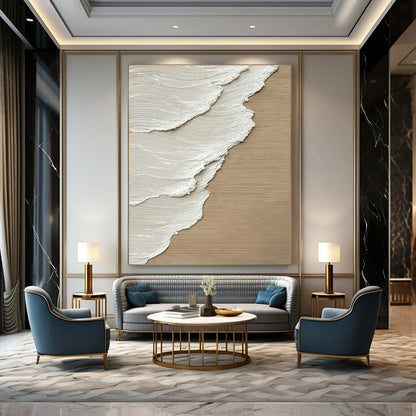 Beige and White Texture Art for Scandinavian - Style Home & Neutral - Toned Studio DLZ2176