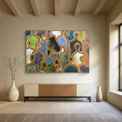 Abstract Figure - Patterned Art for Cultural - Themed Community Centers DLZ3100