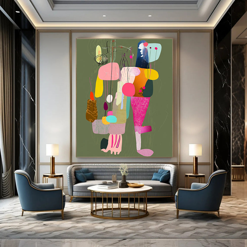 Colorful Abstract Figures for Bohemian - Style Living Room & Creative Art Studio STSC970
