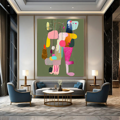Colorful Abstract Figures for Bohemian - Style Living Room & Creative Art Studio STSC970
