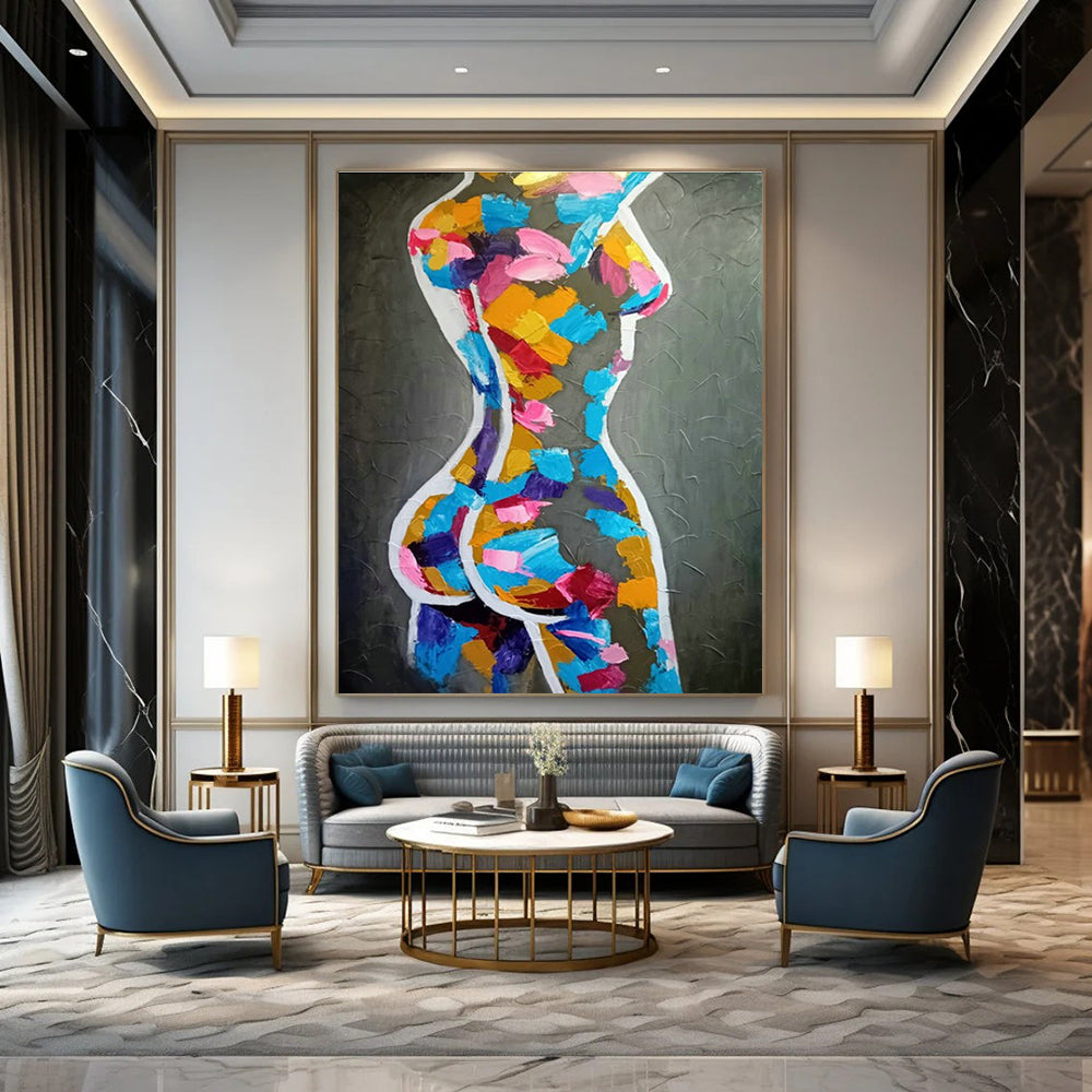 Colorful Female Figure Art for Modern Boudoir & Art Gallery Exhibition DLZ2108