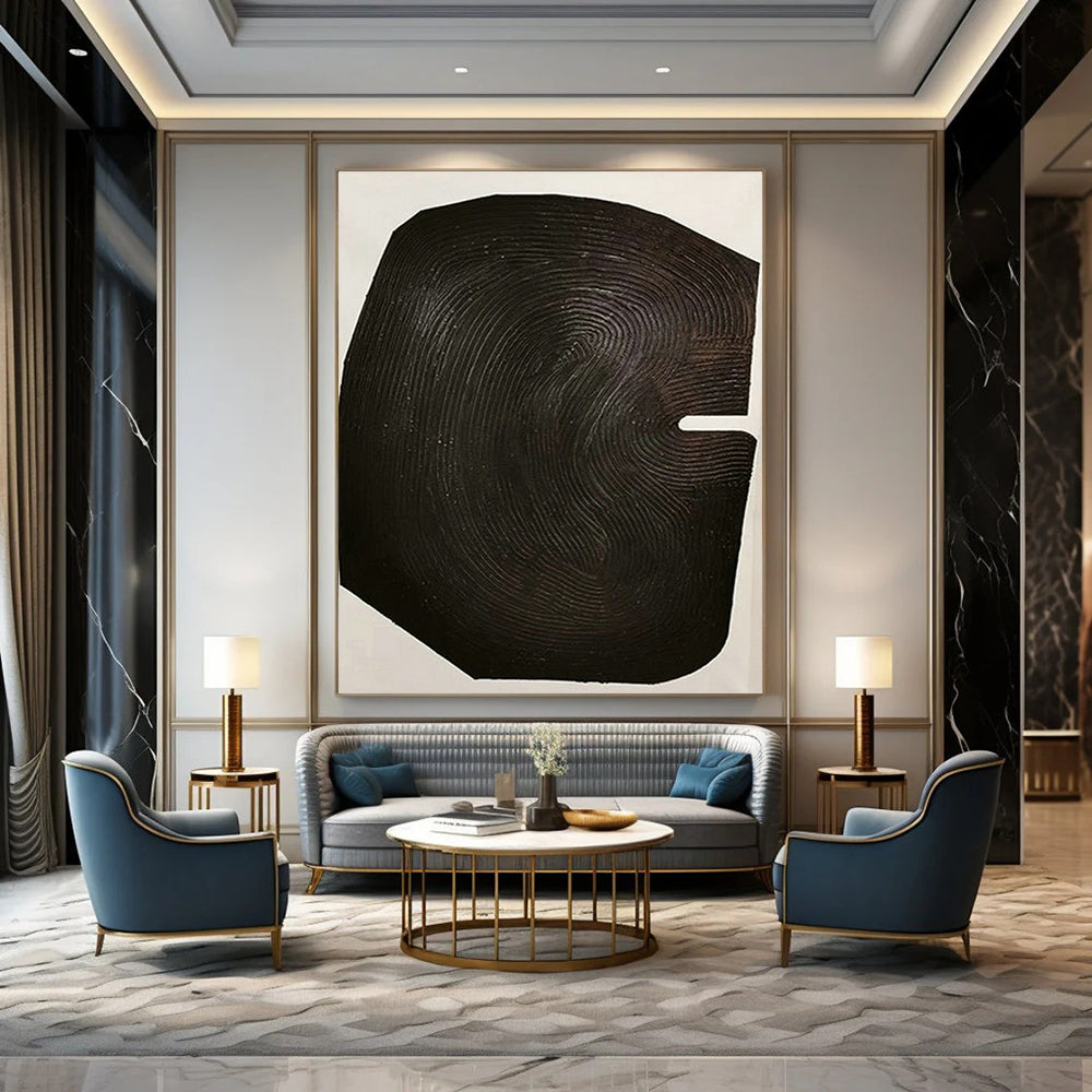 Black Textured Abstract Art for Contemporary Art Gallery & Luxury Boutique DLZ1059
