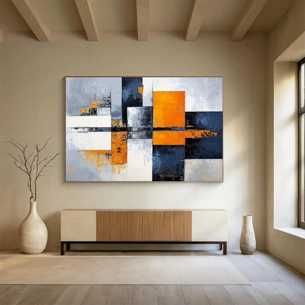 Geometric Color Block Art for Modern Office Reception & Contemporary Art Gallery SC100