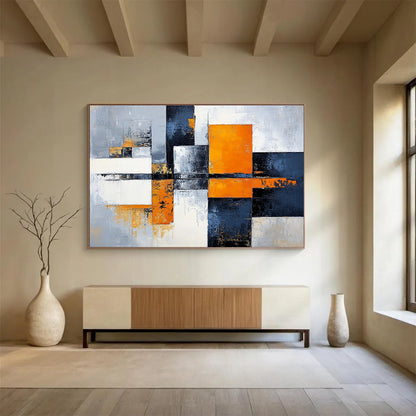 Geometric Color Block Art for Modern Office Reception & Contemporary Art Gallery SC100