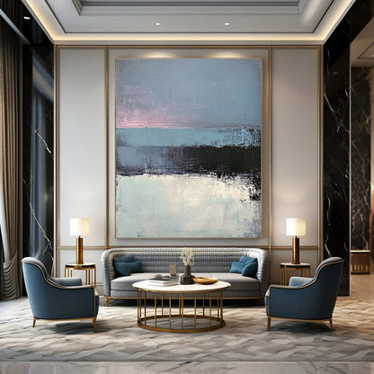 Minimalist Blue and Purple Abstract for Modern Lounge & Art - Centric Office STSC347