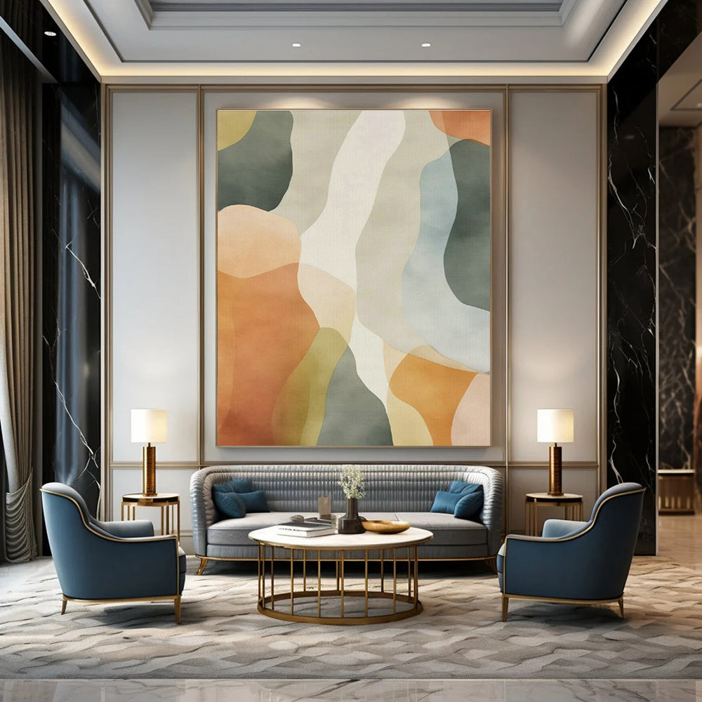 Colorful Wavy Abstract Art for Bohemian Café & Playful Kids' Room DLZ1641