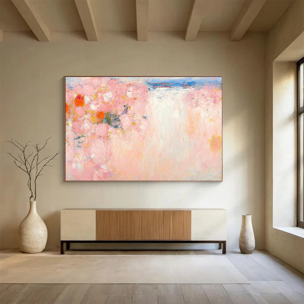 Pink Floral Light - Scene Abstract Art for Charming Vanity Area DLZ2795