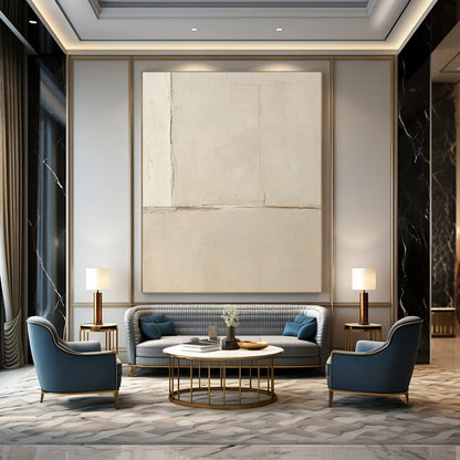 Minimalist Beige Abstract Art for Scandinavian - Style Nursery & Neutral - Toned Spa DLZ0854