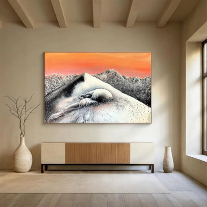 Thought - Provoking Mountain Art for Modern Gallery & Wellness Center SC569