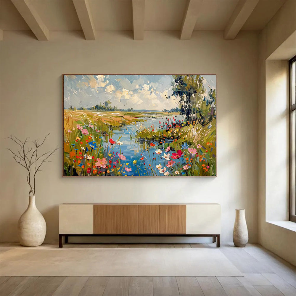 Riverbank Floral Art for Rustic Farmhouse Kitchen Dining Areas DLZ3217