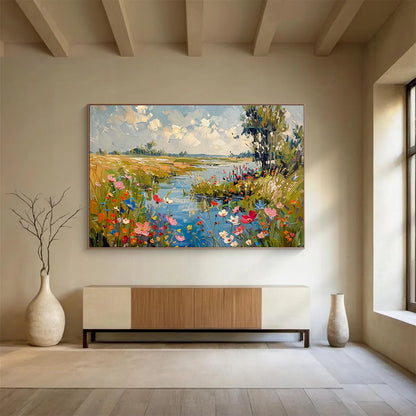 Riverbank Floral Art for Rustic Farmhouse Kitchen Dining Areas DLZ3217