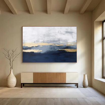 Gold - Gray Abstract Art for Contemporary Art Gallery Minimalist Spaces DLZ3170