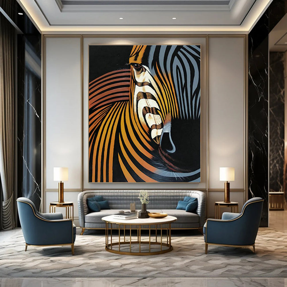 Stylized Zebra Head Art for Modern Art Gallery & Creative Studio DLZ2147