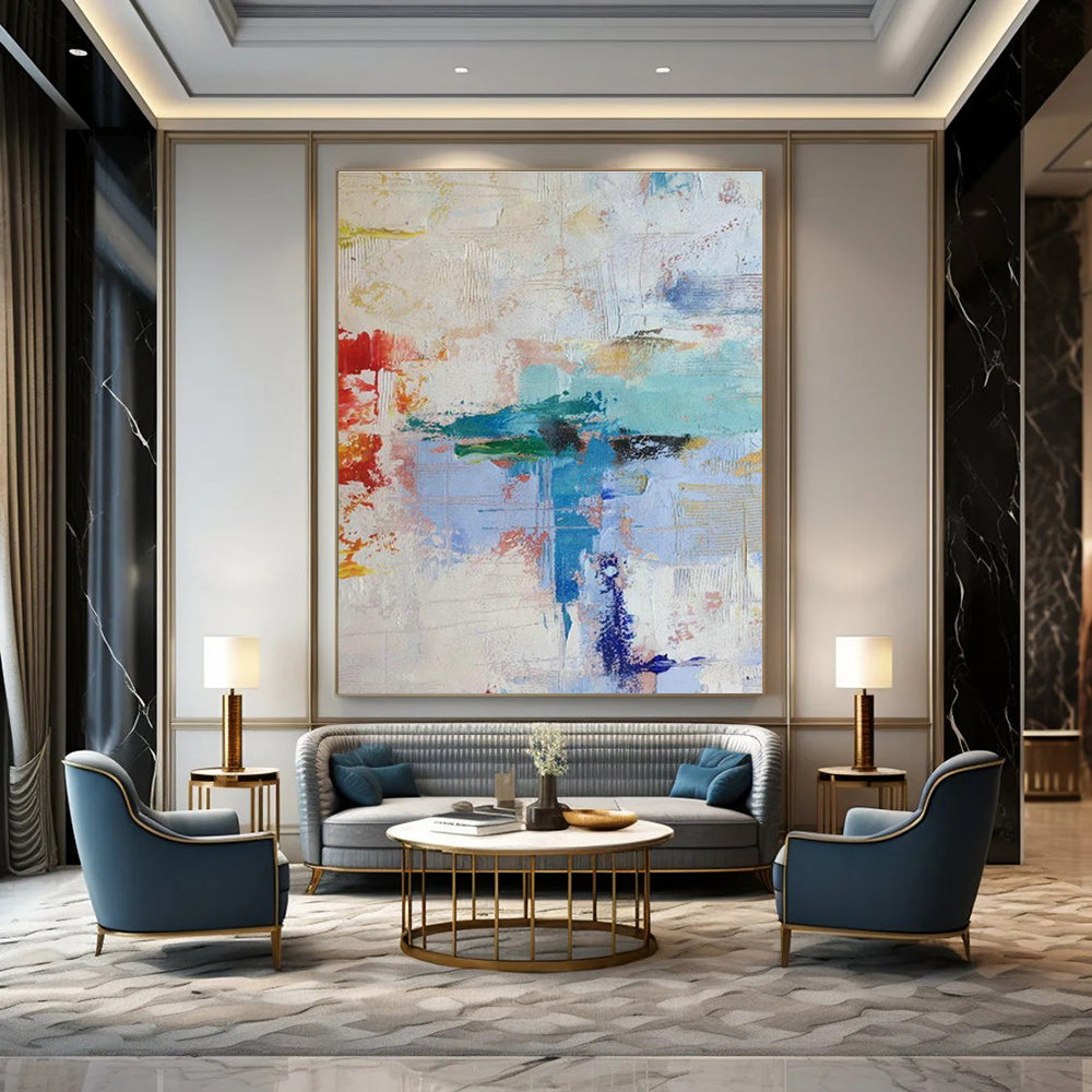 Colorful Brushstrokes Abstract Art for Office & Living Room DLZ0343