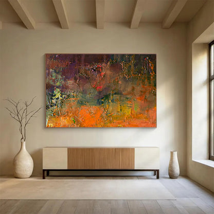 Colorful Hazy Abstract Art for Eclectic Bedroom DLZ2754