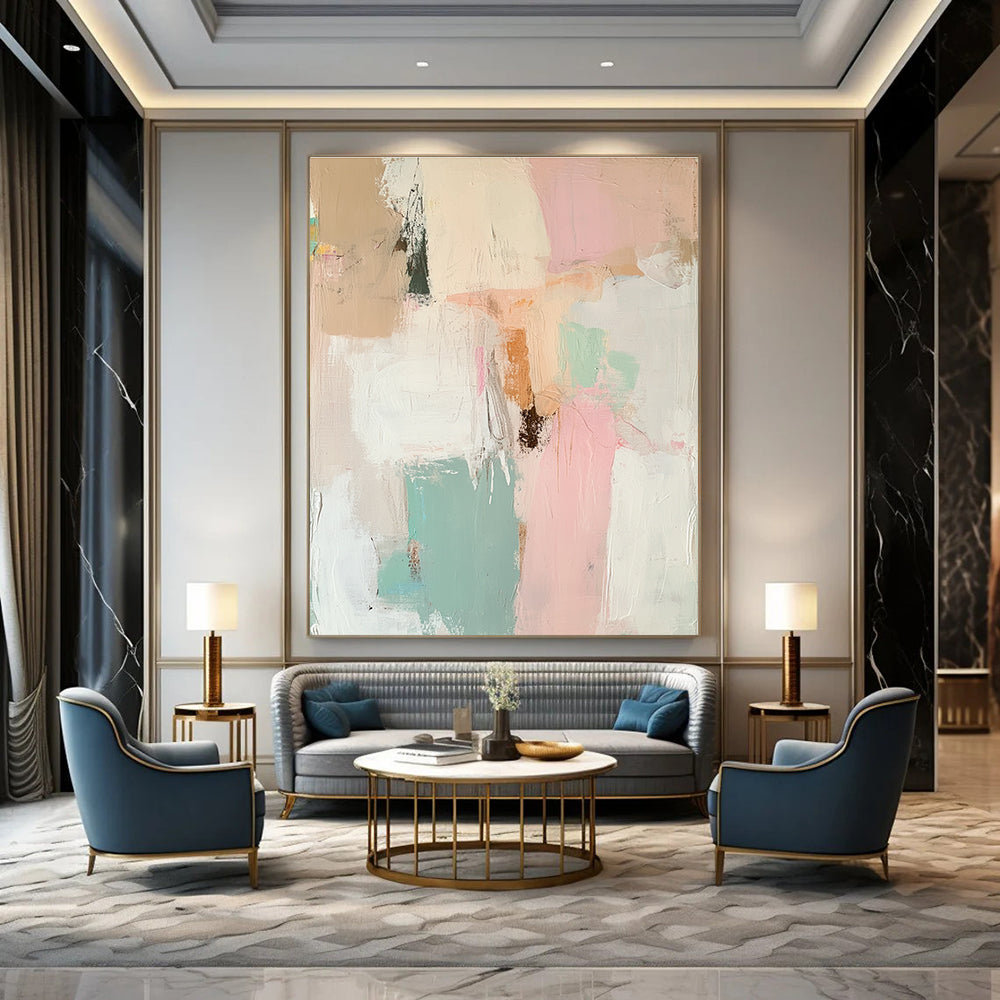Mixed Pastel Abstract for Artistic Bed and Breakfast & Bohemian - Style Garden Room STSC806
