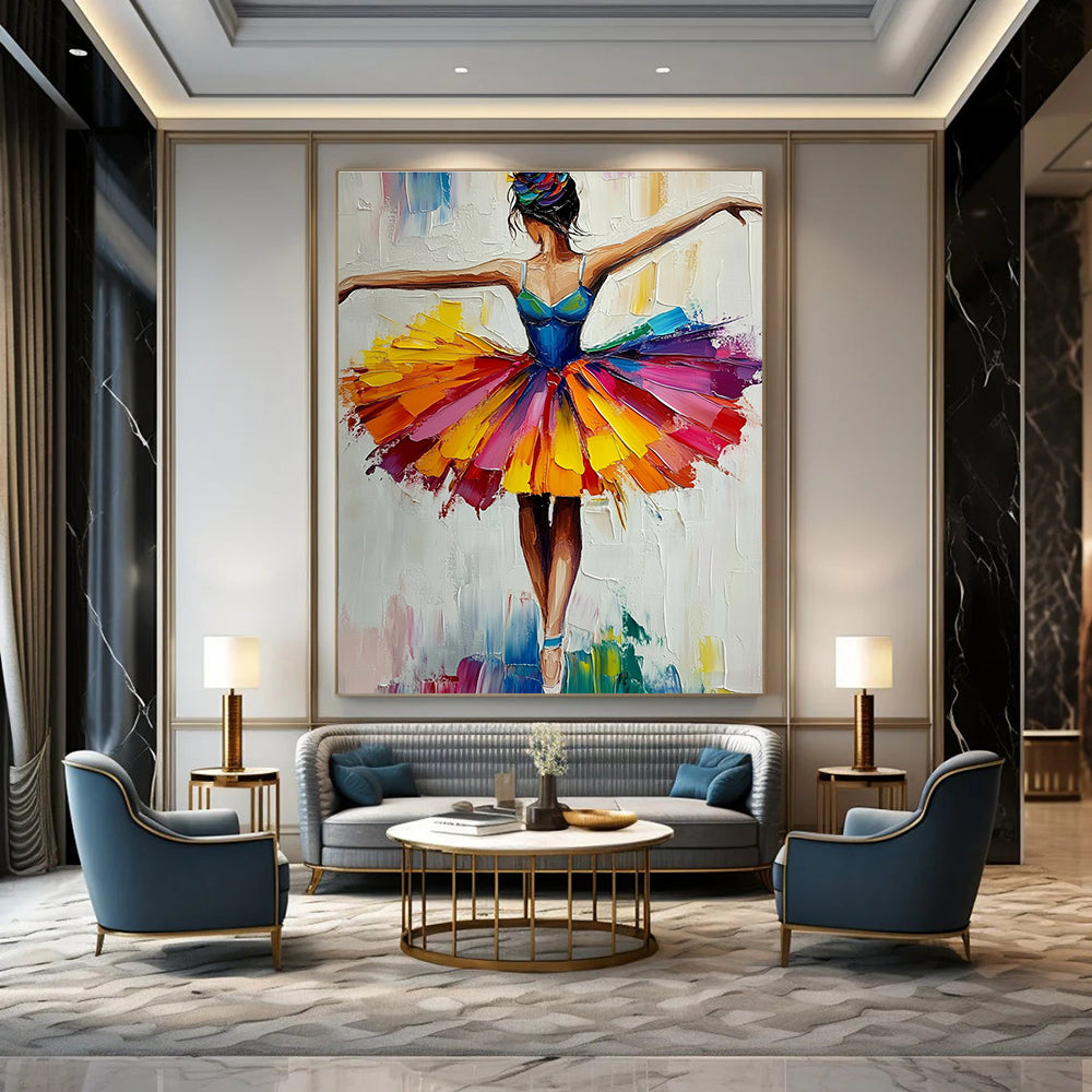 Vibrant Ballerina in Colorful Tutu for Children’s Dance School & Art - Loving Playroom STSC156