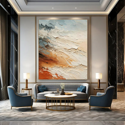 Mixed - Color Textured Art for Luxury Hotel Rooftop Lounges DLZ0116