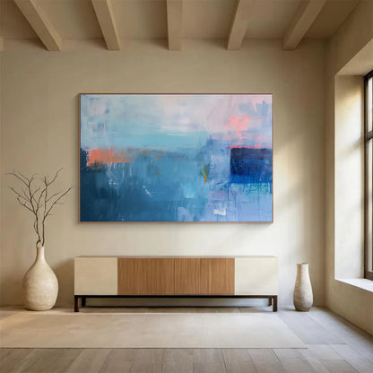 Blue - Toned Abstract Composition Art for Modern Lounge Bar DLZ2862