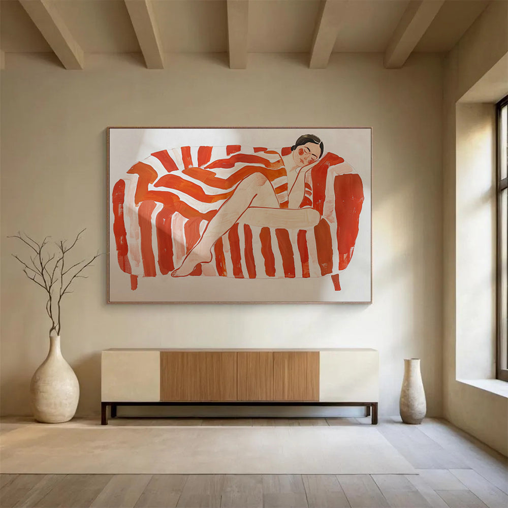 Sofa Nap Figure Art for Cozy Bedrooms DLZ2471