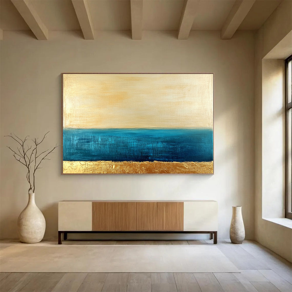 Minimalist Sea and Sky Art for Coastal Home Living Room & Serene Spa Lounge SC172