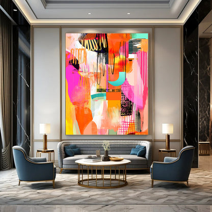 Lively Colorful Abstract Art for Playroom & Creative Studio STSC046