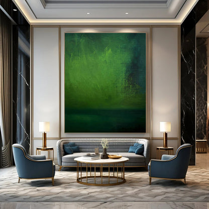 Deep Green Gradient Abstract Art for Home Library & Yoga Studio DLZ1195