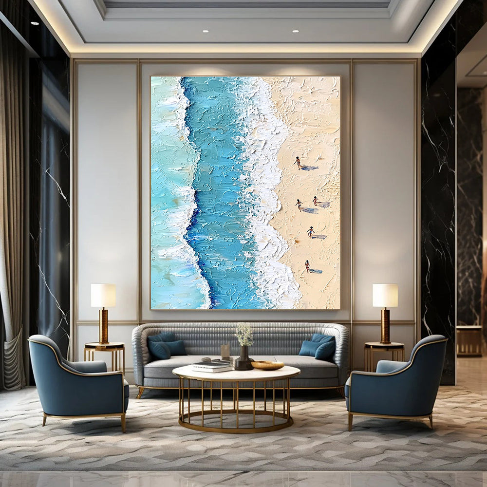 Textured Beach Scene for Coastal Home Office & Family Vacation Home STSC854
