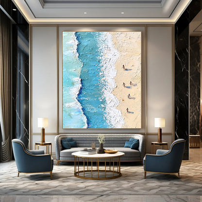 Textured Beach Scene for Coastal Home Office & Family Vacation Home STSC854