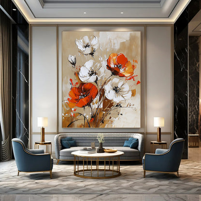 Abstract Floral in Browns for Vintage - Inspired Living Room & Art - Centric Café STSC1127