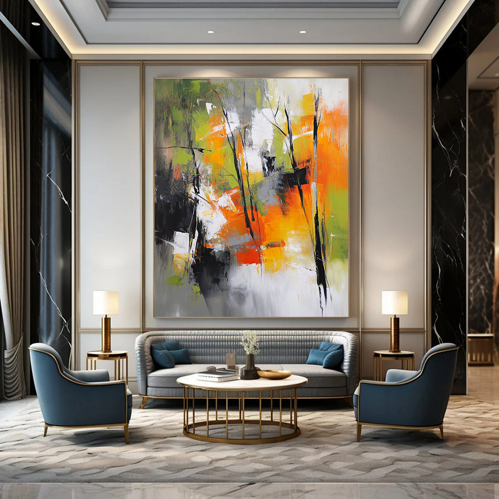 Colorful Abstract Forest Scene for Nature - Lover’s Home & Art - Filled Café STSC759
