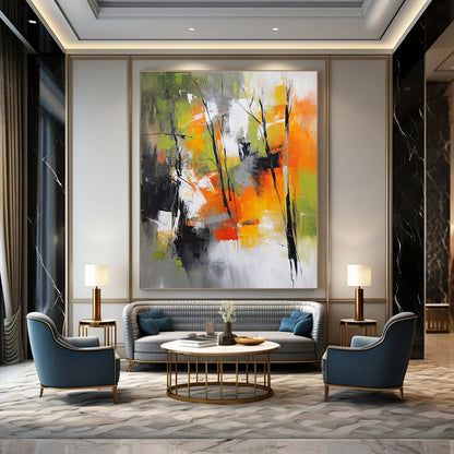 Colorful Abstract Forest Scene for Nature - Lover’s Home & Art - Filled Café STSC759