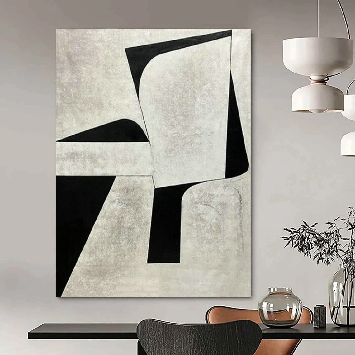 Monochrome Geometric Art for Minimalist Law Office & Modern Art Library DLZ1516
