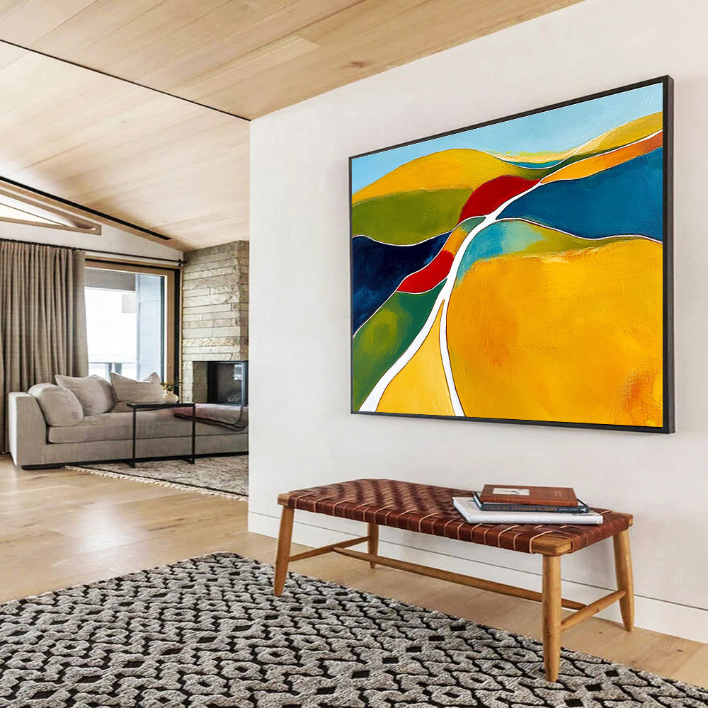 Colorful Rolling Hills Art for Family - Friendly Restaurant & Cheerful Playroom SC069