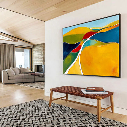 Colorful Rolling Hills Art for Family - Friendly Restaurant & Cheerful Playroom SC069