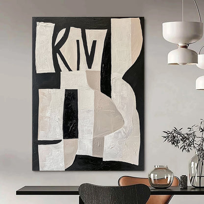 Black and White Collage - like Abstract for Avant - Garde Home & Art - Centric Library STSC313