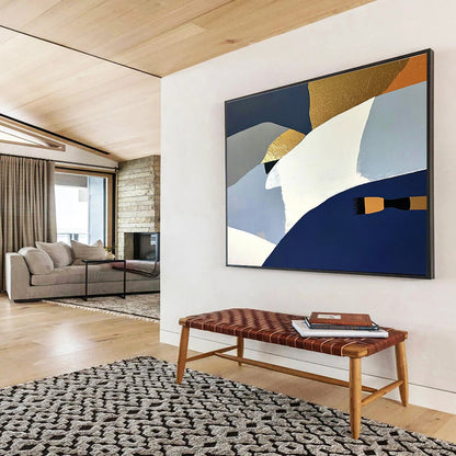 Abstract Geometric with Brush Art for Contemporary Art Studio & Modern Home Decor SC444