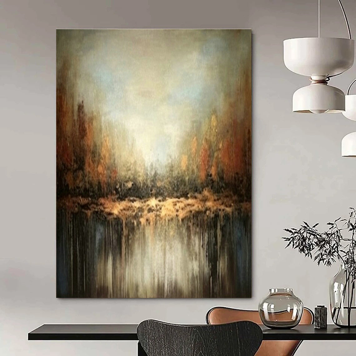 Autumn - Inspired Abstract Art for Rustic Cabin & Nature - Themed Restaurant DLZ1931