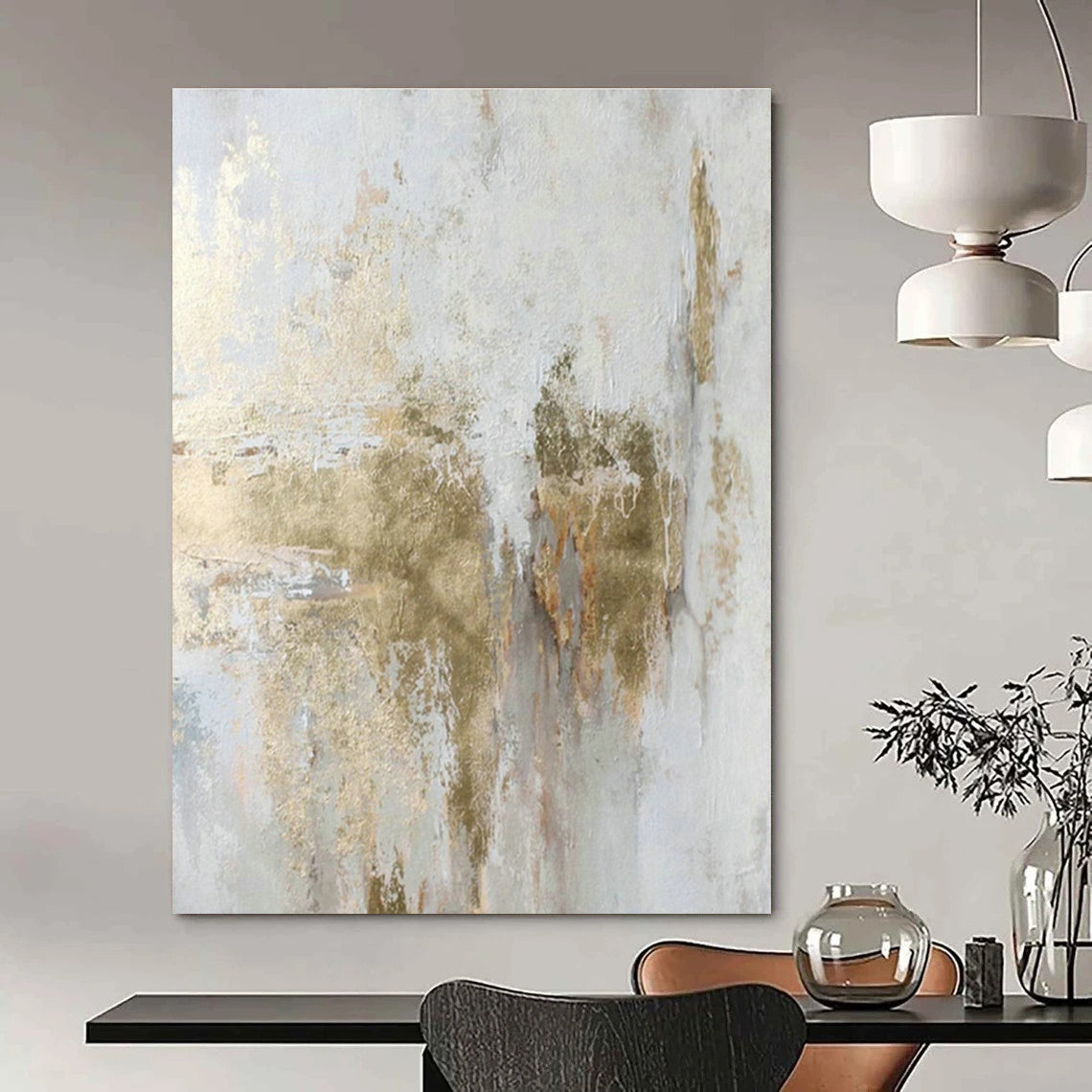 Glamorous Gold - Foil Abstract Art for Bedroom & Living Room DLZ0395