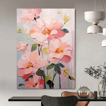 Pink Floral Painting for Bedroom & Entryway DLZ0353
