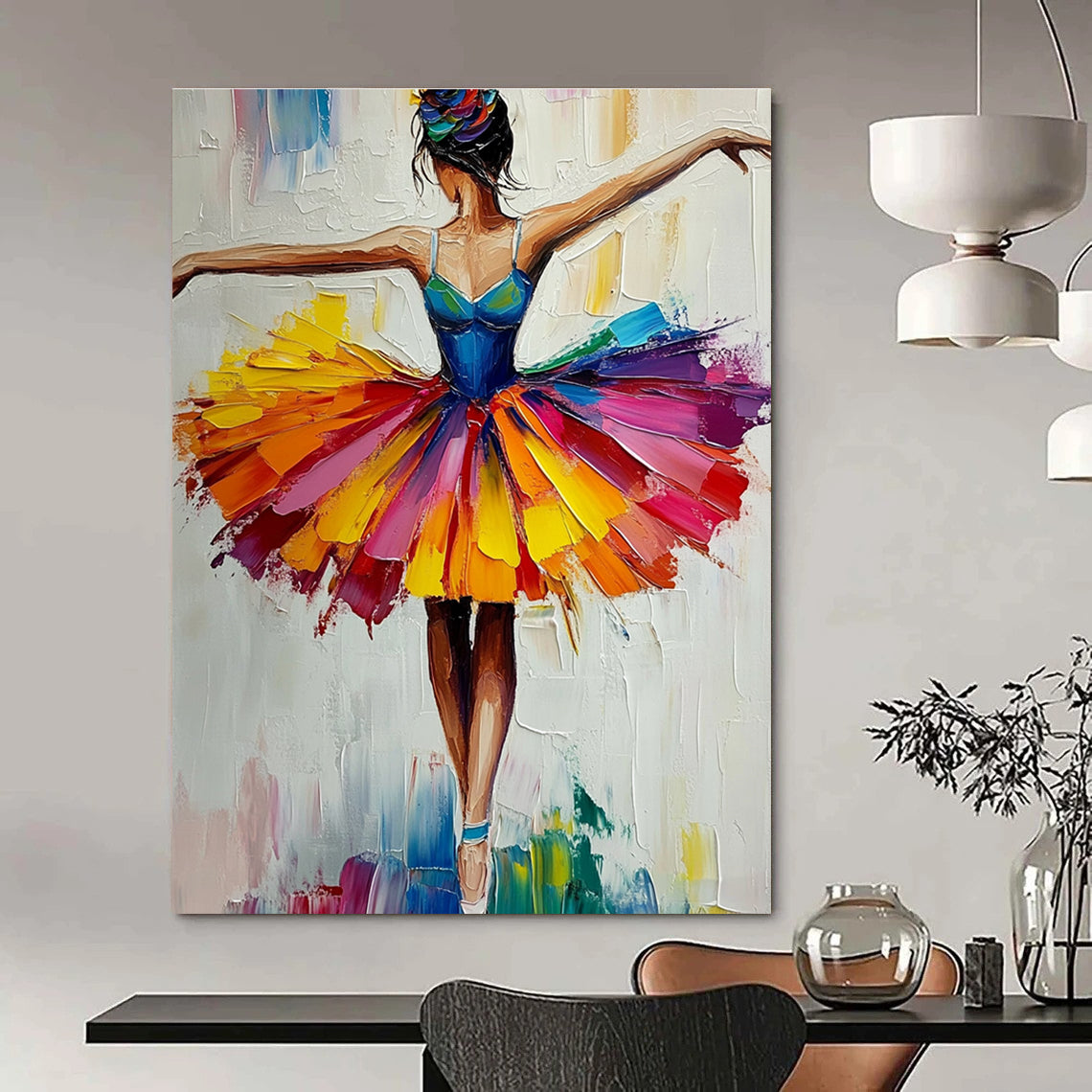 Vibrant Ballerina in Colorful Tutu for Children’s Dance School & Art - Loving Playroom STSC156